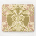 art nouveau floral blossoms mousepad