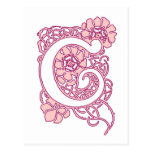 Art Nouveau Floral Monogram C Postcard