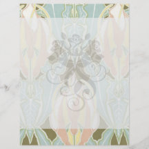 art nouveau flower vintage pattern flyer design