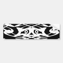 Art Nouveau Pattern in Black and White. Bumper Sticker