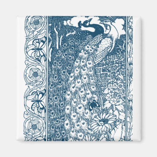 Art Nouveau Peacock Fridge Magnets
