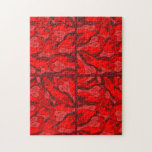 Art Nouveau profusion of red tulips Jigsaw Puzzles