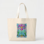 Art Nouveau Purple and Lavender Iris Canvas Bag