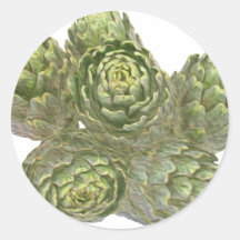 Artichoke Art Round Sticker