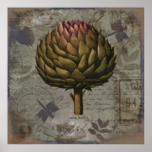 Artichoke cloudy day poster