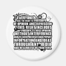 Article 19 Quote (B&W) Magnets