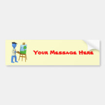 Artist and Easel Bumper Stickers