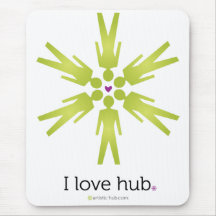 Artistic Hub: I love hub Mouse Pads