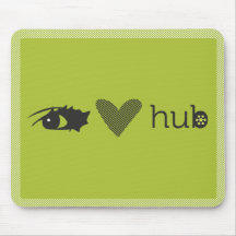 Artistic Hub: I love hub mousepad