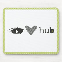 Artistic Hub: I love hub mousepad