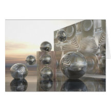 Artistic sci-fi card "Silverly worlds"
