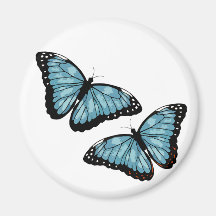 Artsy Blue Butterflies Magnets