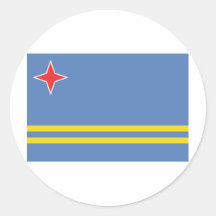Aruba Flag AW Round Sticker