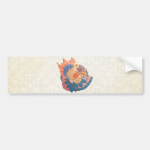 Asian Flower Collage art Bumper Sticker