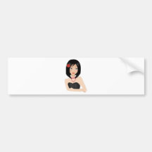 Asian Girl Bumper Sticker