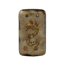 Asian Gold Dragon on Parchment Blackberry Case