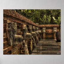 Asian Style Fountain HDR Print