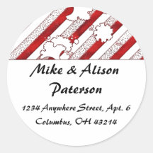 Asian Themed Red Plant Return Address Labels Stickers