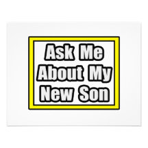 Ask Me About My New Son Personalized Announcements