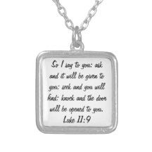 ask seek knock bible verse Luke 11:9 necklace