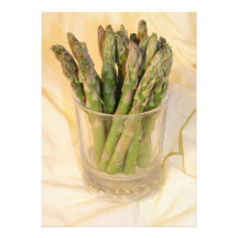 Asparagus tips in glass announcement