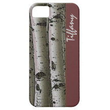 Aspen tree brown theme personalised iphone 5 case