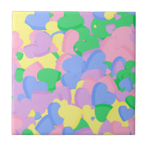 Assortment Pastel Sugar Candy Valentine Hearts Tiles