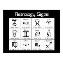 astrology signs postcard
