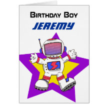 Astronaut birthday boy cards