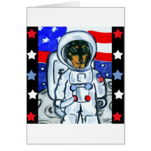Astronaut dachshund card