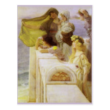 At Aphrodite's Cradle by Sir Lawrence Alma Tadema Postcard
