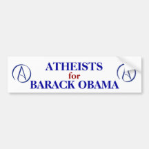 ATHEISTS FOR OBAMA BUMPER STICKER