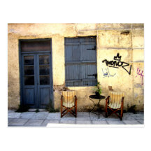 Athens street Patio Postcard