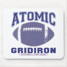 Atomic Gridiron Blue and Red Mouse Pad