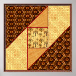 Attic Window in Rust & Gold Posters