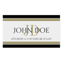 Attorney Black Gold Stripes Business Card