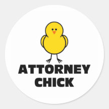 Attorney Chick Round Sticker