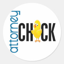 Attorney Chick Round Sticker