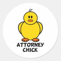 Attorney Chick Round Stickers