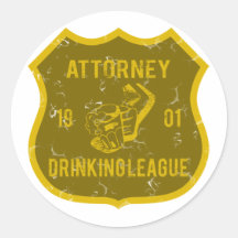 Attorney Drinking League Round Stickers