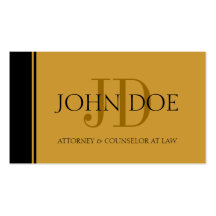 Attorney Gold Stripe W/W Business Card Templates