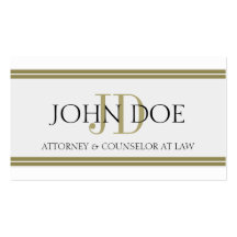 Attorney Gold Stripes W/W Business Card Template