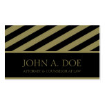 Attorney Lawyer Law Firm Diagonal Black Gold Bars Business Cards