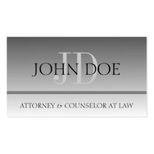 Attorney Lawyer Law Firm Office Monogram GW Fade Business Card