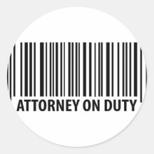 attorney on duty round stickers