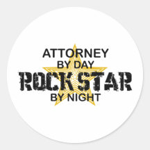 Attorney Rock Star by Night Stickers