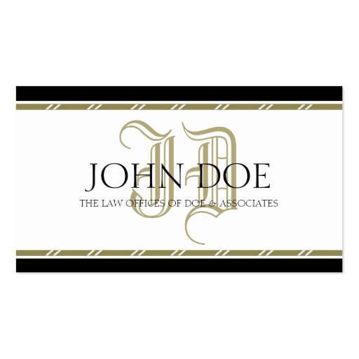 Attorney Roman Gold Monogram Business Cards