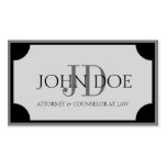 Attorney Silver/Graphite Monogram/Border Business Card Template