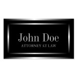 Attorney Silver Metal Metallic Border Business Card Templates