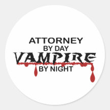Attorney Vampire by Night Stickers